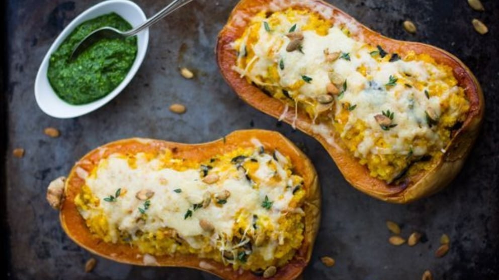 Calabaza rellena or stuffed butternut squash. Photo credits Okdiario.