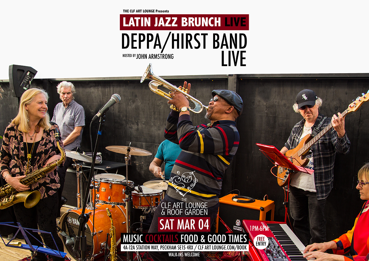 Latin Jazz Brunch Live present a righteous Saturday afternoon session featuring stunning afro latin artists THE CLAUDE DEPPA & CLARE HIRST BAND alongside your host and Afro/Latin selector supreme DJ JOHN ARMSTRONG. 