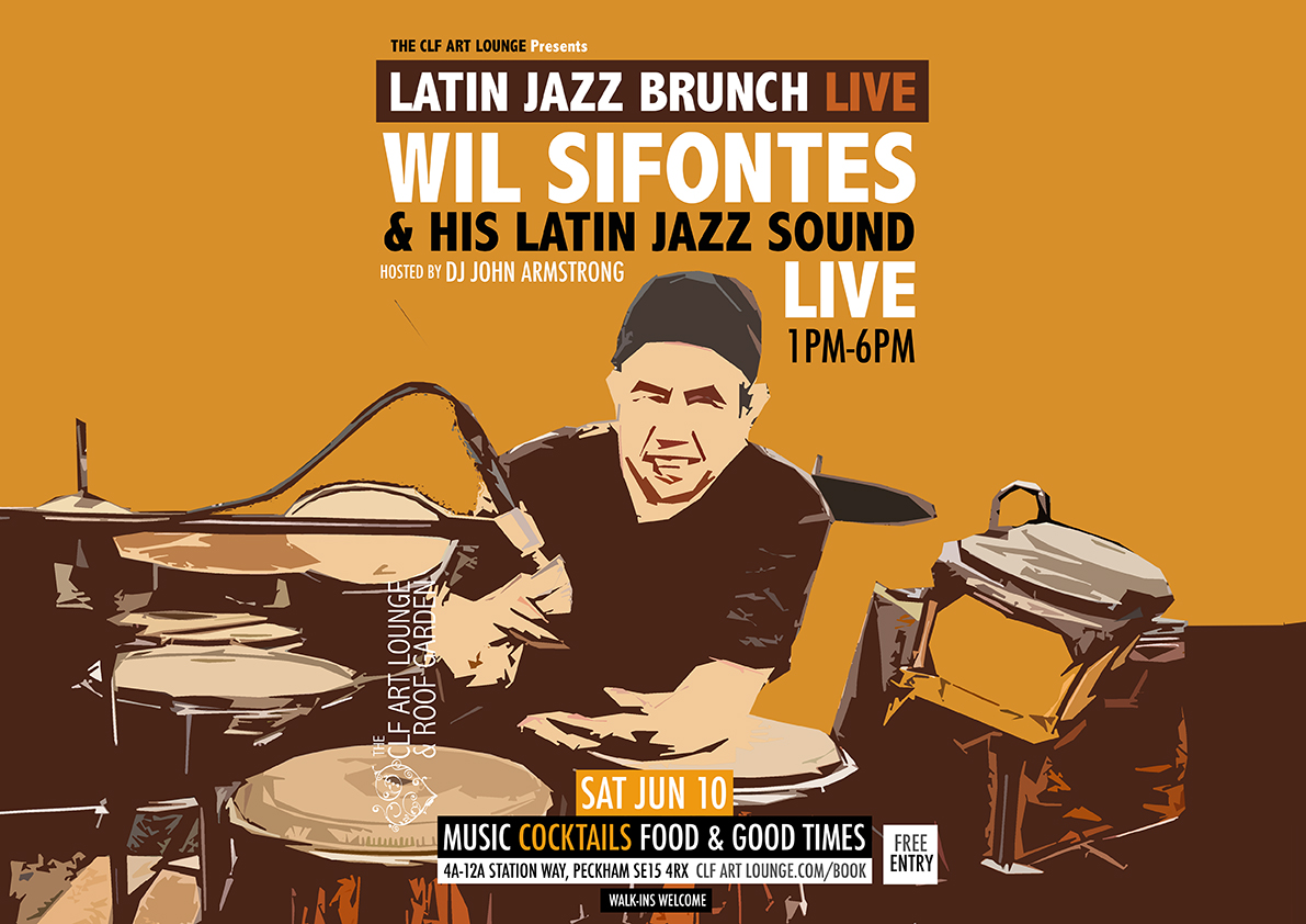 Summer is here and the rooftop is totally tropical as we continue to bring the heat and good times. Your Latin Jazz Brunch Live host, the Mighty JOHN ARMSTRONG welcoming WIL SIFONTES AND HIS LATIN SOUND (Live) up on The Roof!