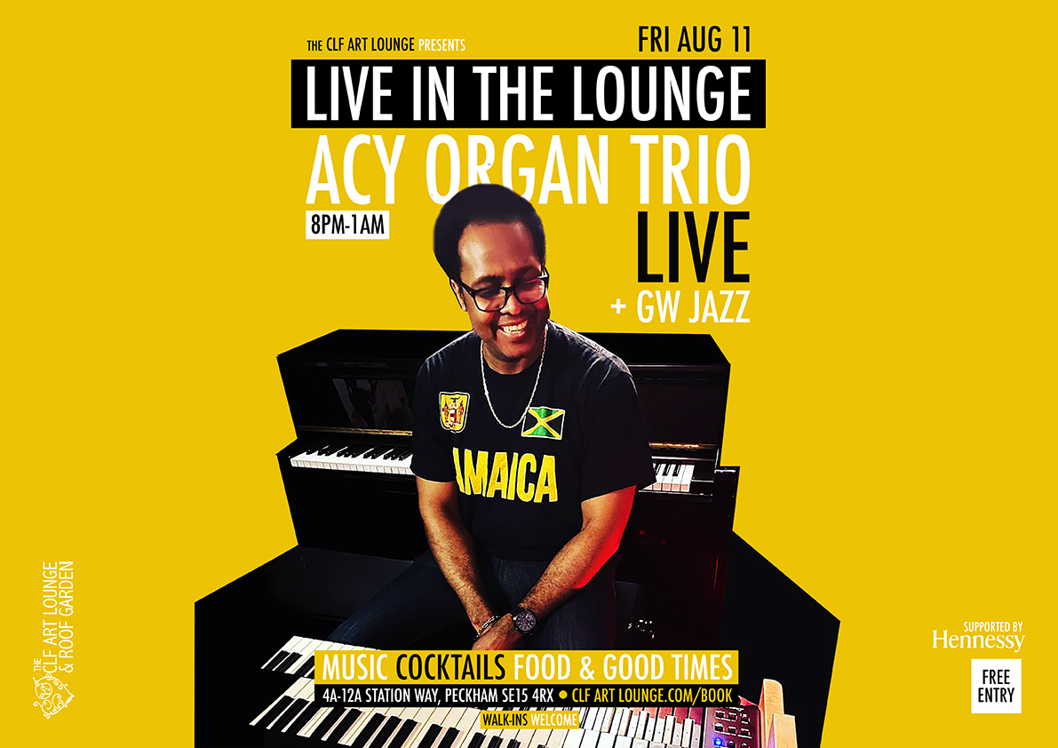 Expect another musically lit, full on evening of live improvisational jazz music as Live In The Lounge welcomes Jamaican Jazz-Gospel fusion legend Andrew Christopher Young and his band THE ACY ORGAN TRIO (LIVE) + DJ GORDON WEDDERBURN [GW JAZZ] deep in the lounge!