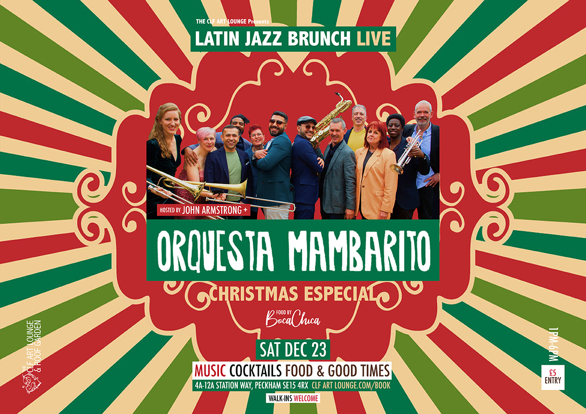 It’s a totally tropical Christmas as LATIN JAZZ BRUNCH LIVE presents a celebratory Xmas Special with red hot salsa big band Orquesta Mambarito (Live)
