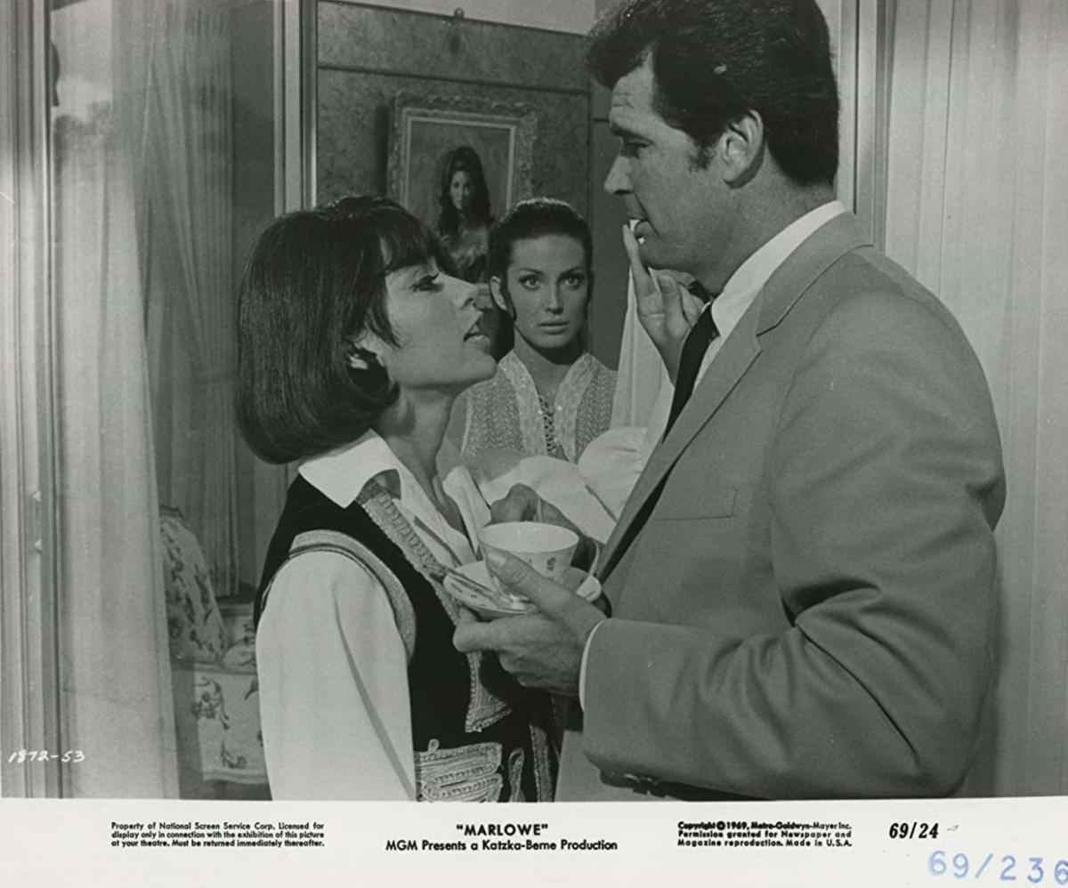 Marlowe-James Garner, Rita and Gayle Hunnicutt 1969.jpg