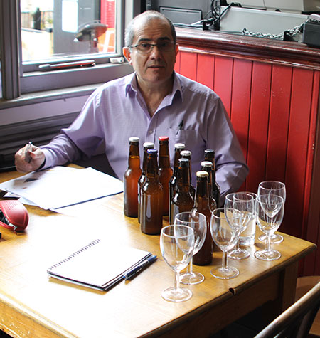 Aníbal Torres with his craft beers